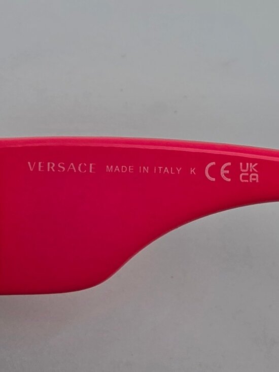 Versace Mod. 4361 5318/87 Neon Hot Pink Gold Medusa Frame Grey Lens Sunglasses main image 7